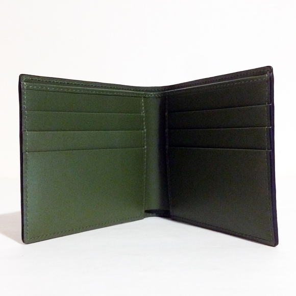 Smythson Green Leather 6 Card Bifold Wallet NWT - Picture 3 of 8
